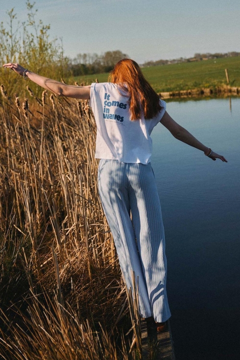 Zusss t-shirt opgerolde mouw met tekst